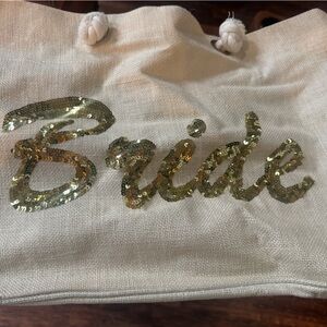 Gold Sequin Bride Tote Bag